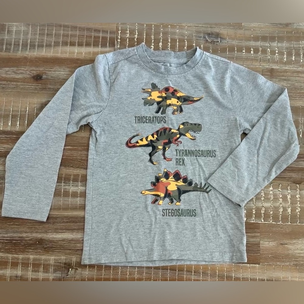 (3/$15) Kids Headquarters boys long sleeve dinosaur t-shirt - size 6